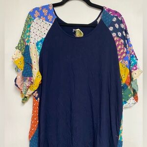 Grace & Lace boho top. Size Large patchwork shirt! Boho vibes!!